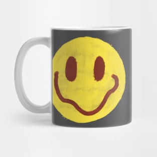 Yellow and Maroon Vintage Smiley Face Mug